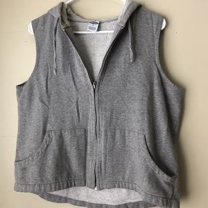 Grey sweat hooded vest